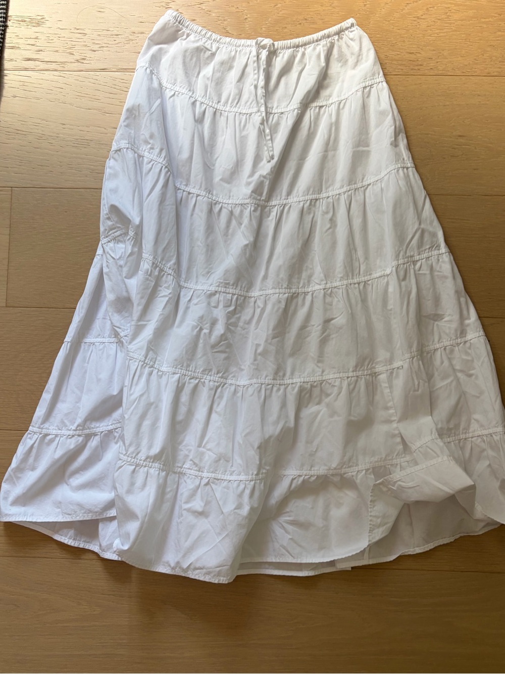 Aritzia White Tiered Maxi Skirt